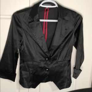 Charlottes Russe satin shiny blazer tuck on waist